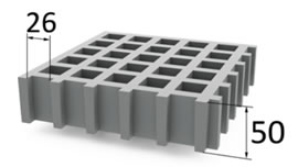 38x38x H50mm Grating